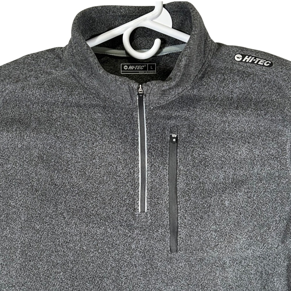 Hi-Tec Thermo Womens Large 1/4 Zip Fleece Pullover Charcoal Grey Heather